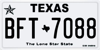 TX license plate BFT7088
