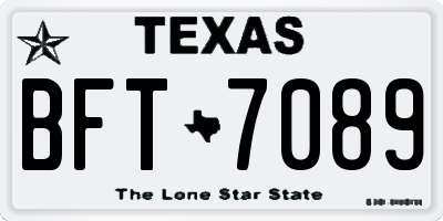 TX license plate BFT7089