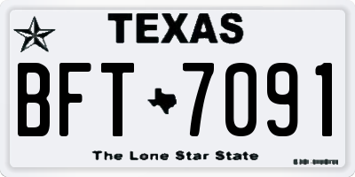 TX license plate BFT7091
