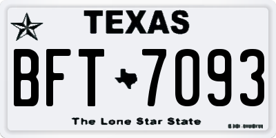 TX license plate BFT7093