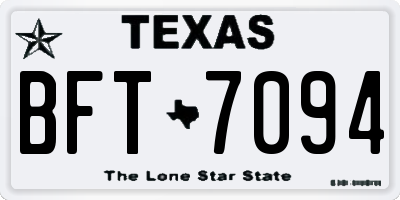 TX license plate BFT7094