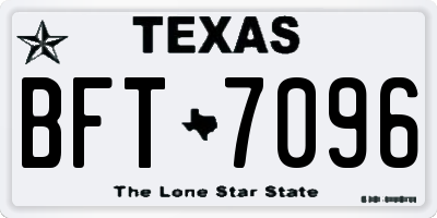 TX license plate BFT7096