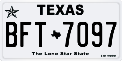 TX license plate BFT7097