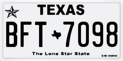 TX license plate BFT7098