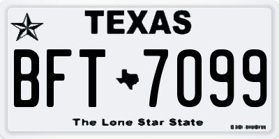 TX license plate BFT7099
