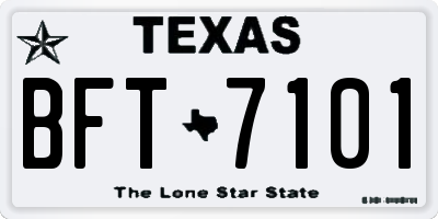 TX license plate BFT7101