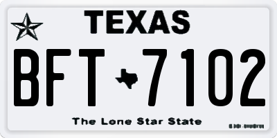 TX license plate BFT7102