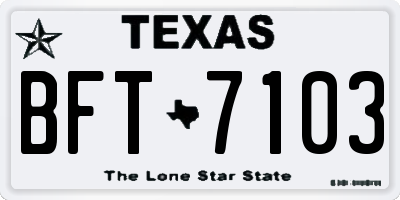 TX license plate BFT7103