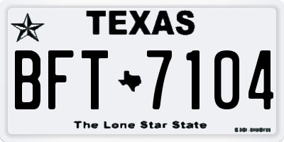 TX license plate BFT7104