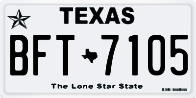 TX license plate BFT7105