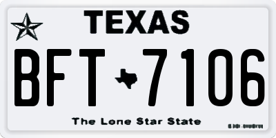 TX license plate BFT7106