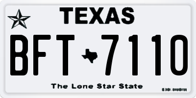 TX license plate BFT7110