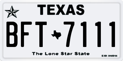 TX license plate BFT7111