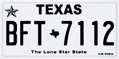 TX license plate BFT7112