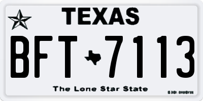 TX license plate BFT7113