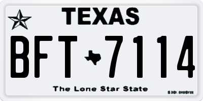 TX license plate BFT7114