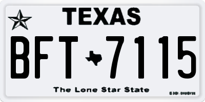 TX license plate BFT7115