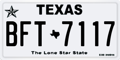 TX license plate BFT7117
