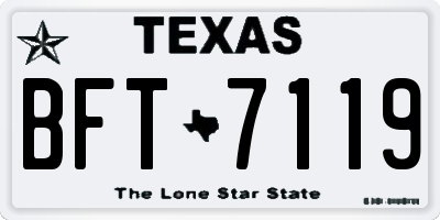TX license plate BFT7119
