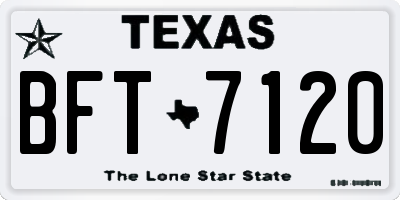 TX license plate BFT7120