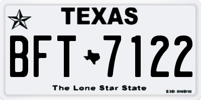 TX license plate BFT7122