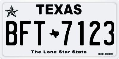 TX license plate BFT7123