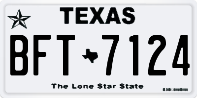 TX license plate BFT7124