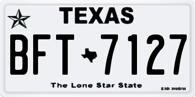 TX license plate BFT7127