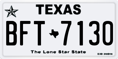 TX license plate BFT7130