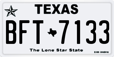 TX license plate BFT7133