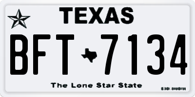 TX license plate BFT7134