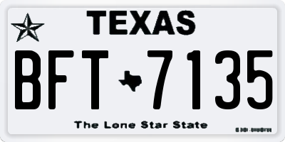 TX license plate BFT7135