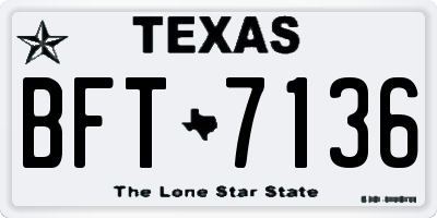 TX license plate BFT7136