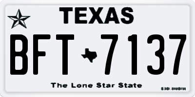 TX license plate BFT7137
