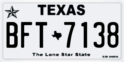 TX license plate BFT7138