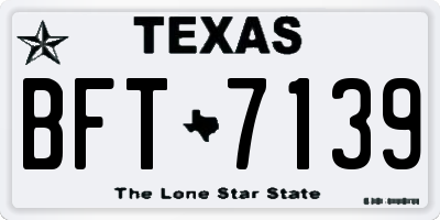 TX license plate BFT7139