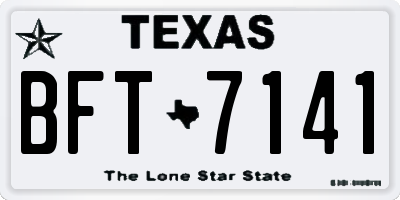 TX license plate BFT7141