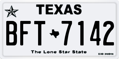 TX license plate BFT7142