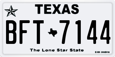 TX license plate BFT7144