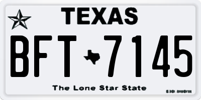 TX license plate BFT7145