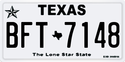 TX license plate BFT7148