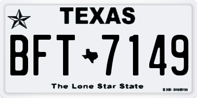 TX license plate BFT7149