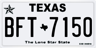 TX license plate BFT7150