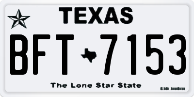 TX license plate BFT7153