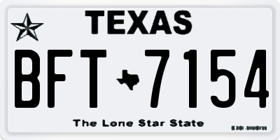 TX license plate BFT7154