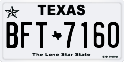 TX license plate BFT7160