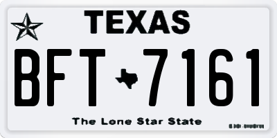 TX license plate BFT7161