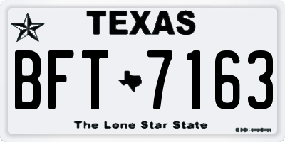TX license plate BFT7163