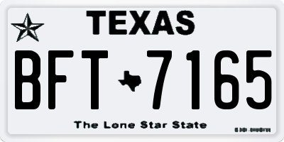 TX license plate BFT7165