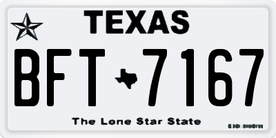 TX license plate BFT7167